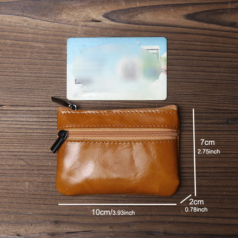 JLFGPJ Handmade genuine Leather Mini Coin Purse Unisex Top Layer Cowhide Casual And Simple Key Bag Card Bag