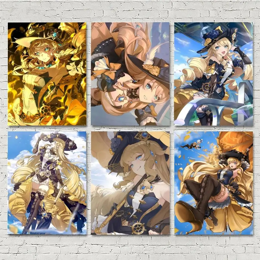1pc Anime Game Genshin Impact Navia Posters HD Print Vintage Wall Art Decor for Home Study Room