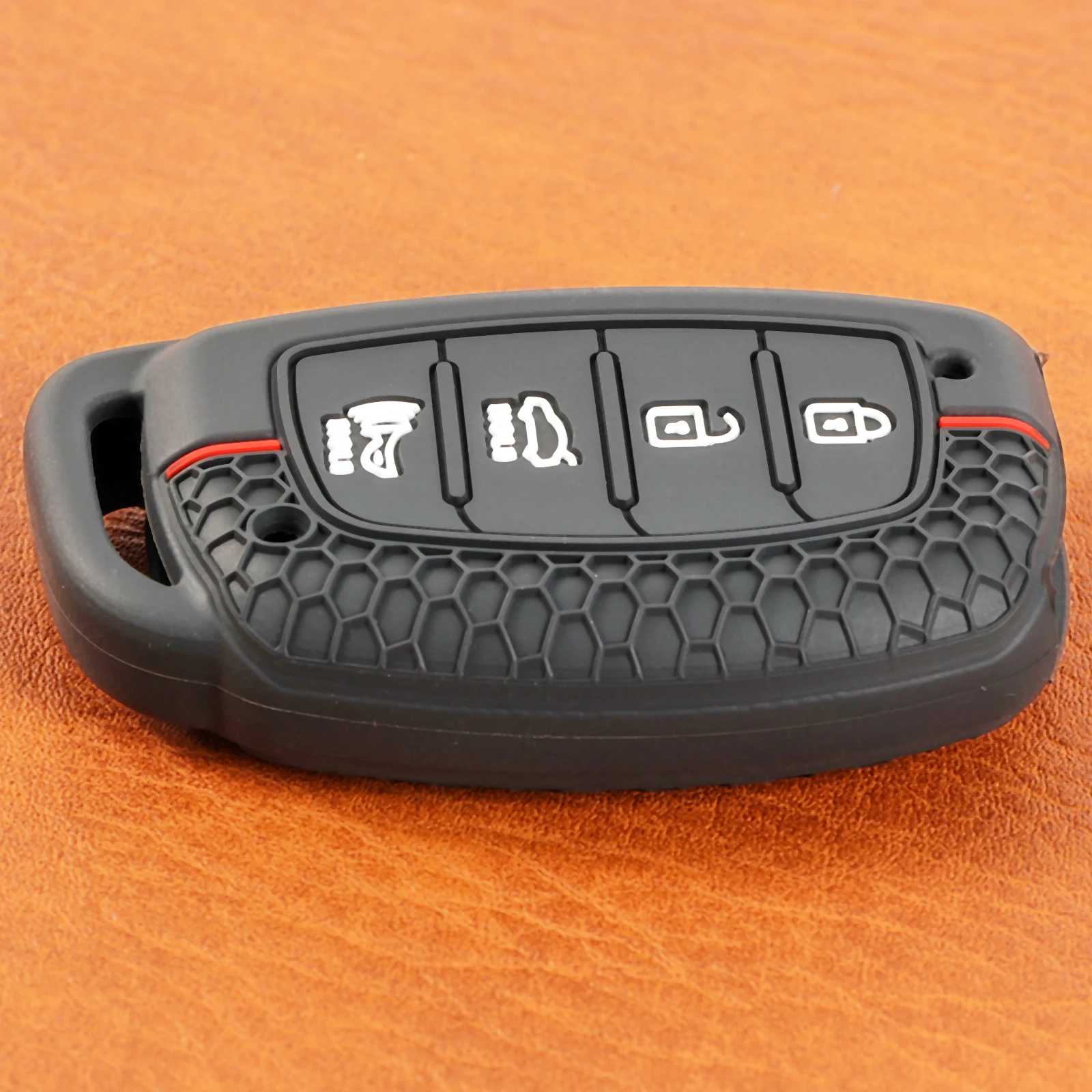 For Hyundai Tucson Santa Fe Sonata Ix45 I40 2016 2015 2014 2013 2012 Silicone Remote Car Key Fob Ring Case Cover Holder 4 Button