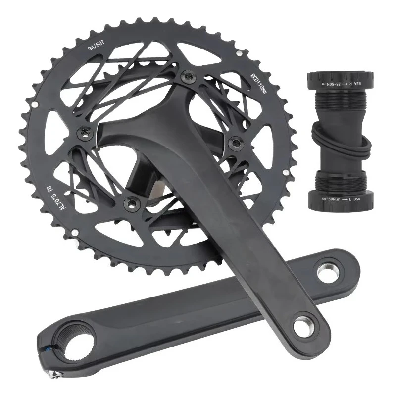 

Folding Bike Crankset 34/50t Double Disc Aluminum Alloy 22 Speed 170mm for Mountain Bikes Road Bikes & BMX