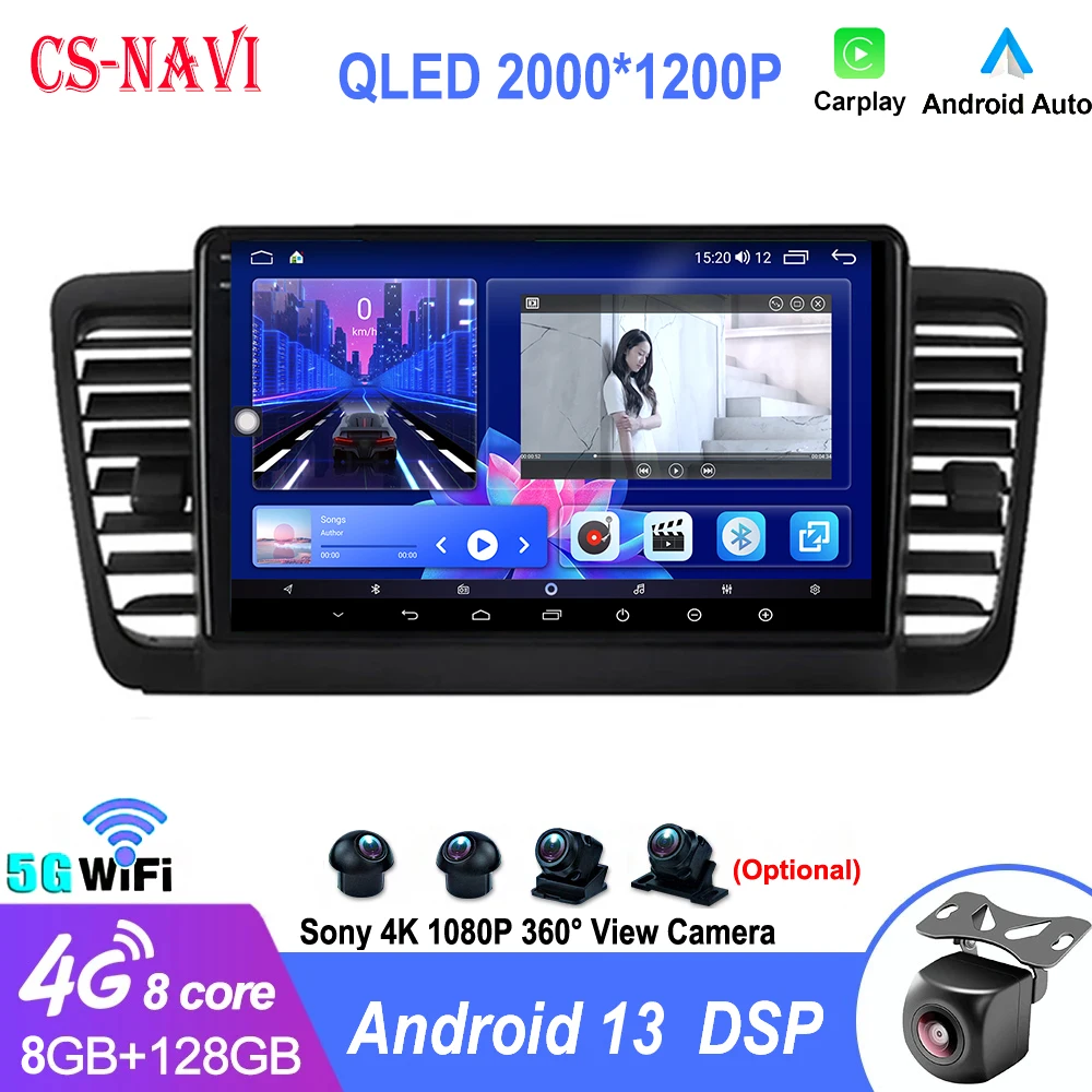 

9" Android 13 For Subaru Outback 3 Legacy 4 2003-2009 Auto BT 4G+WiFi DSP Car Radio Multimedia Video Player Navigation GPS 2din