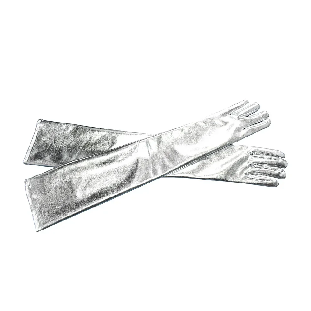 Sexy Patent Leather Long Gloves Cosplay Clothing Accessories Black Tight Gloves Pole Dance Performance Gloves Show Punk Gothic