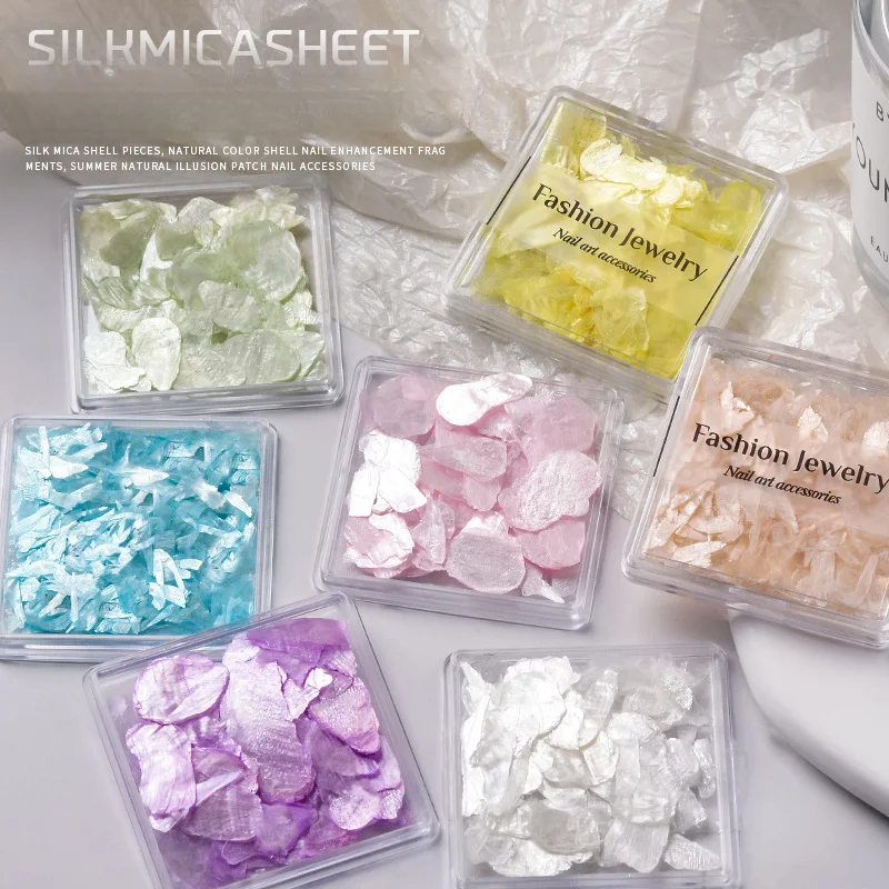 Shell Mica Pieces Nail Decoration Natural Colorful Irregular Aurora Ultra-thin Shell Sequin DIY Manicure Accessories