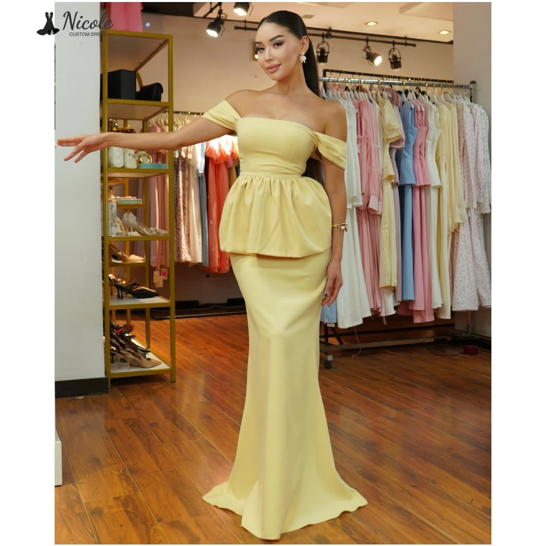 

Nicole Fishtail Skirt Dresses Luxurious Women's Evening Dresses Luxury 2025 Custom Made Candle Off-shoulder Evening Dress Woman