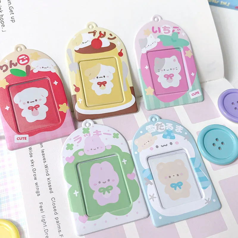 New Arrivals Cute Animal Photo Frames Kawaii Pudding Photocard Holder 2 Inch Kpop Photocard Sleeves INS Style Original Design view 3