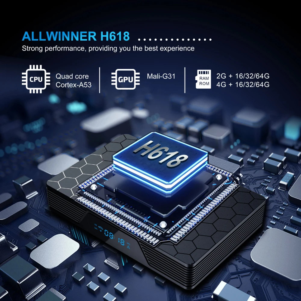 X98H Pro Android 6K Smart TV Box Allwinner H618 BT5.0 2.4&5G Wifi6 1000M LAN HD Set Top Box Steaming Media Player