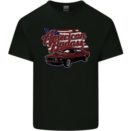 American Badass Muscle Car Mens Cotton T-Shirt Tee Top