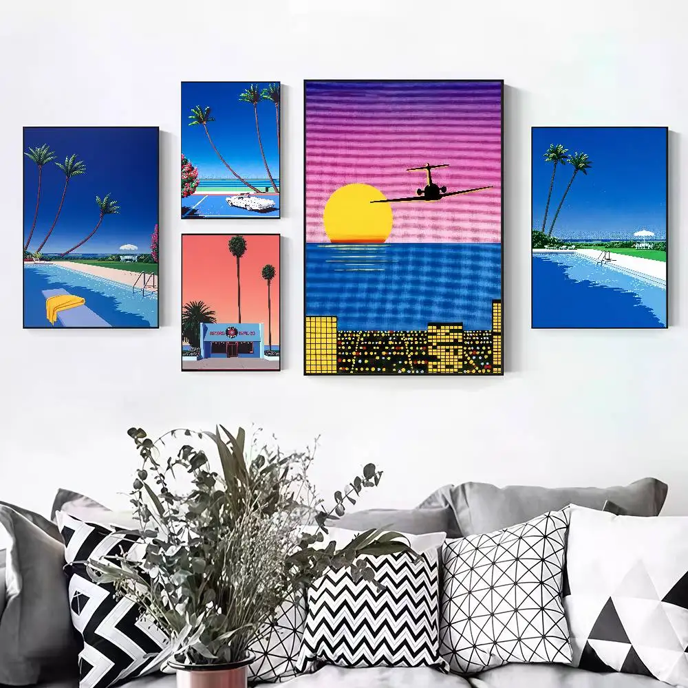 Retro Illustration H-Hiroshi N-Nagai Peelable Self-adhesive Poster Stickers Are Suitable For Frameless Wall Decoration In A Room