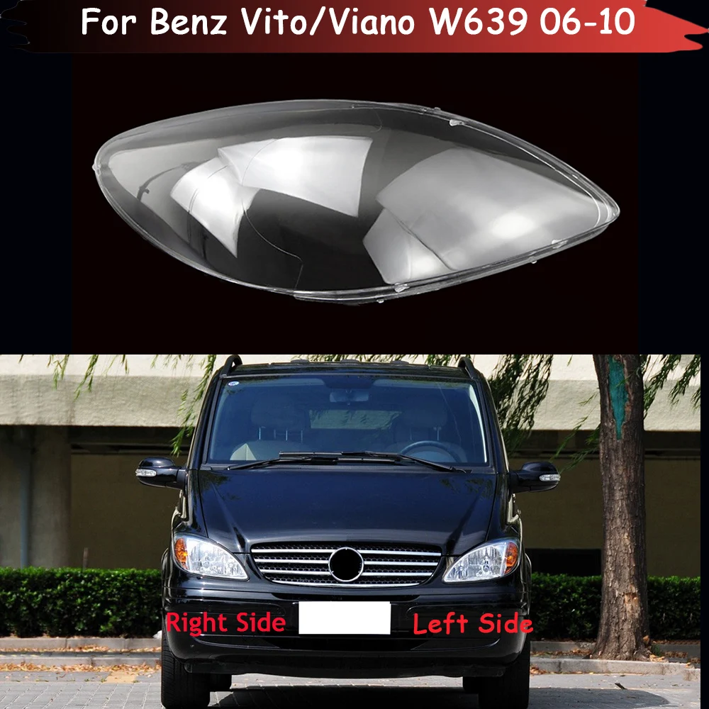 

Car Lens Glass Light Case Lamp Caps Headlamp Shell For Benz Viano W639 2006-2010 Transparent Lampshade Lampcover Headlight Cover