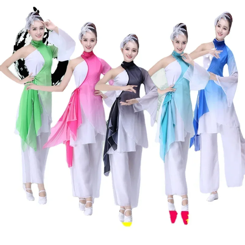 Traje de baile chino Yangko, ropa de danza Oriental, traje de tambor de cintura nacional, traje de baile cuadrado Hanfu de estilo chino femenino