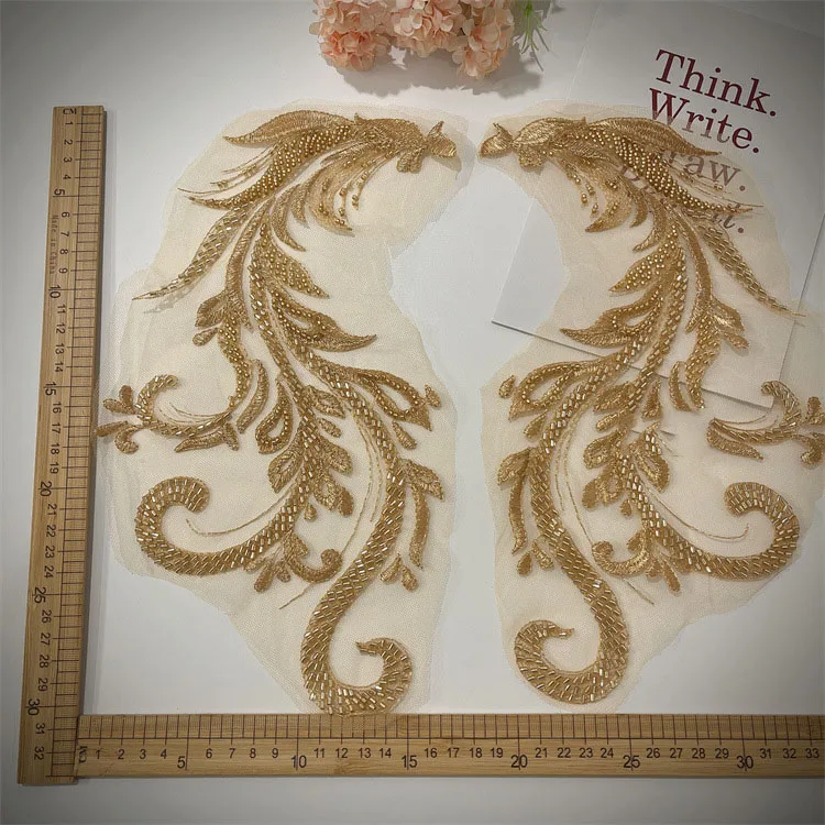 Golden Phoenix Lace Xiuhe Wedding Dress Toast Clothes Flower Clothes Patches