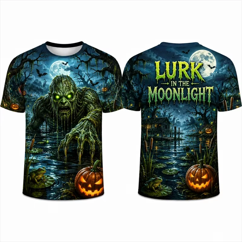 2026 New Best‑Seller‑Trending‑Monster‑Mash‑Halloween‑Cartoon‑Double‑Sided‑Print‑Short‑Sleeve‑T‑Shirt