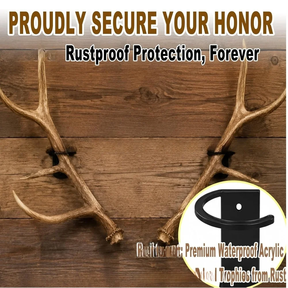 Rustic For Acrylic Antler Mount Bracket Set Deer Elk Shed Display Wall Mount Hunting Trophy Holder European Mount Home Decor