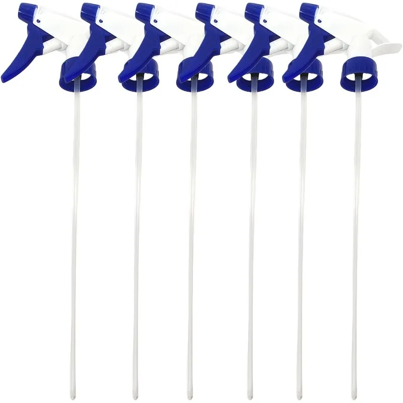 6pcs Blue 28/400 Trigger Sprayer Nozzles - Heavy Duty Mist/Stream for 8oz/16oz Bottles Home Garden