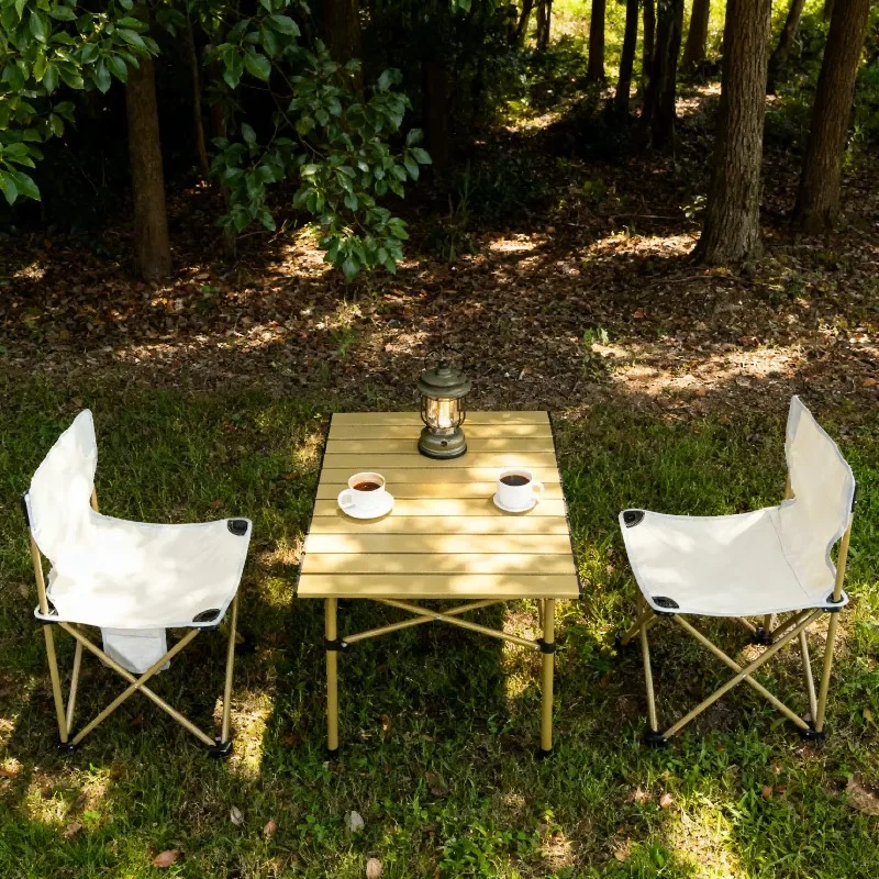 2026 Wholesale Large Outdoor Aluminum Elevated Camping Table And Chair Set With BBQ Picnics