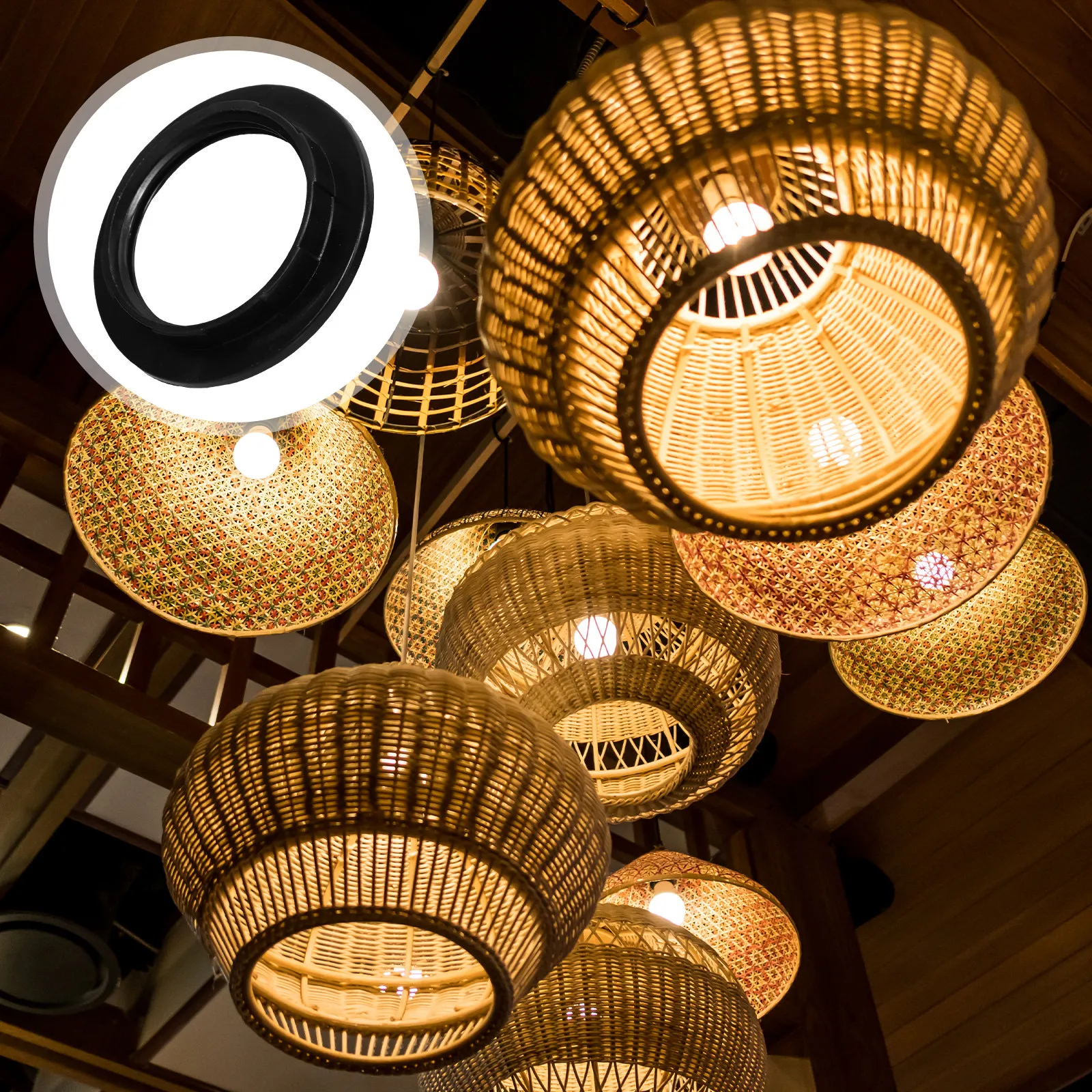 

Переходное кольцо для патрона E27, пластиковое, для надежного крепления на стеклянные и металлические плафоны, идеально подходит для зеркал в ванной комнате