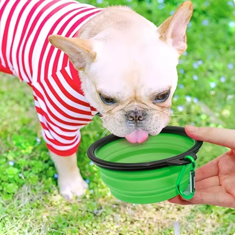 Robuste, tragbare Futter- und Wasserschale aus TPR für Katzen und Hunde, zusammenklappbare Silikon-Reiseschale für den Außenbereich. – Detail 3
