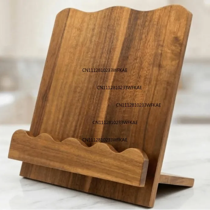 Wooden rustic bookshelf Home living room table Vertical bookmark shelf Solid wood pull-out recipe shelf