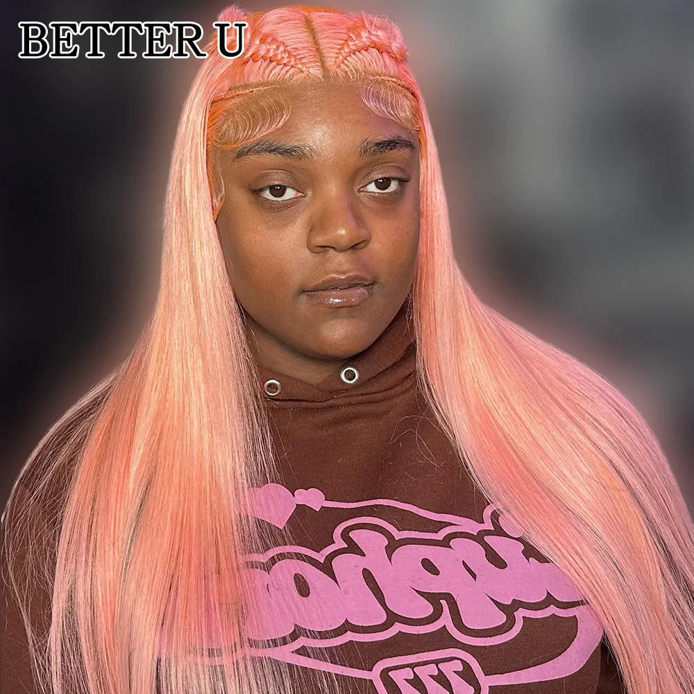 13x6 وردي فاتح الدانتيل الجبهة باروكة من شعر طبيعي البرازيلي قبل قطعها شقراء ملونة 13x4 الدانتيل الشفاف الباروكات الأمامية للنساء #3