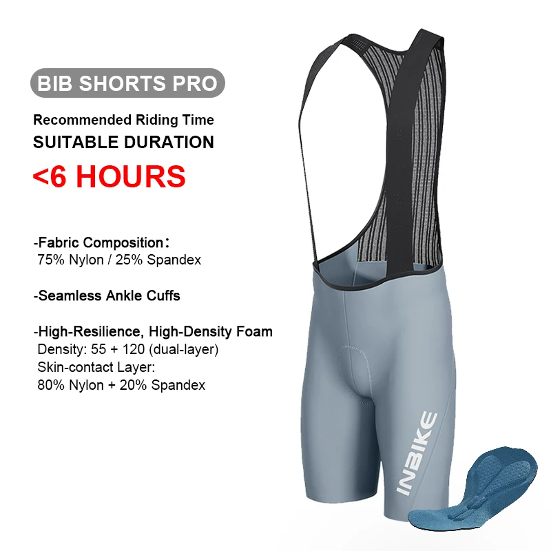 INBIKE Herren MTB Radfahren Trägerhose Fahrrad Reithose Mann Professionelle Fahrradshorts für Männer Rennrad Mountainbike Kleidung