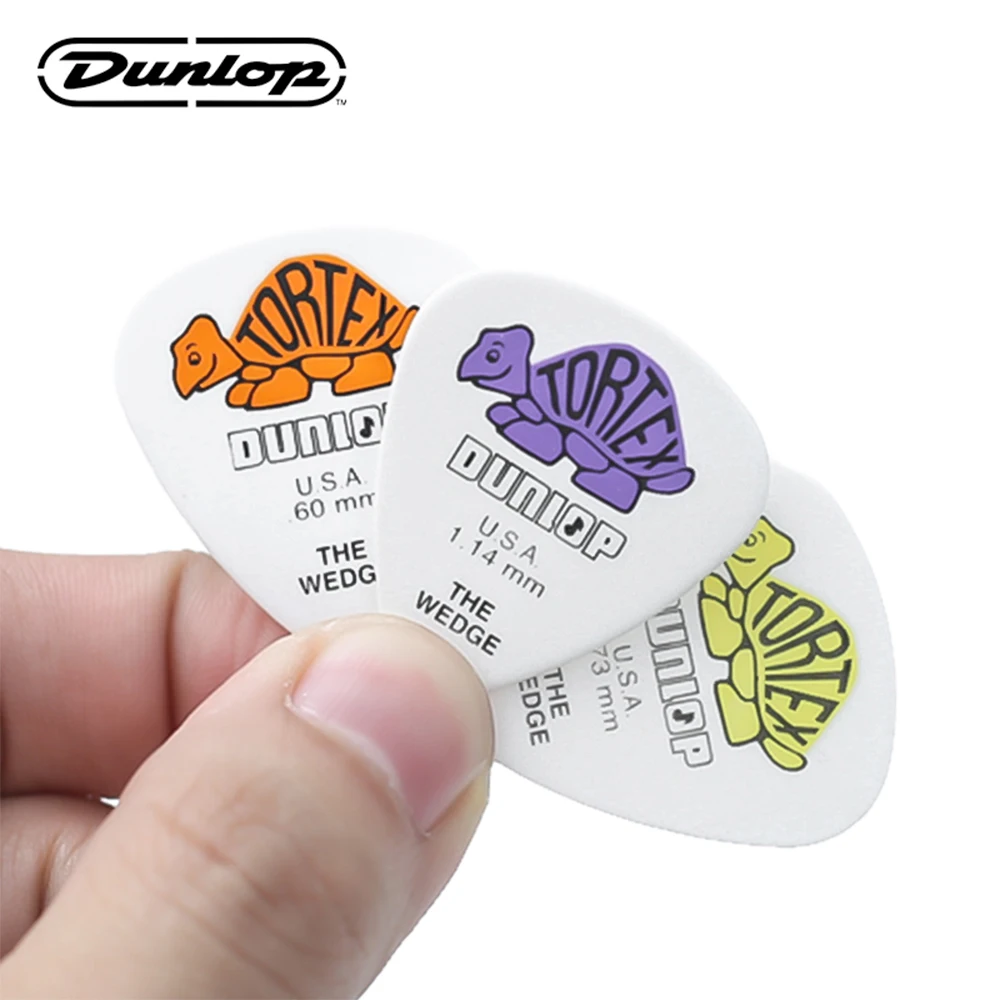 Dunlop Guitar Picks 424R TORTEX WEDGE Pick 0.50/0.60/0.73/0.88/1.0/1.14 mm, USA Original Guitar Accessories