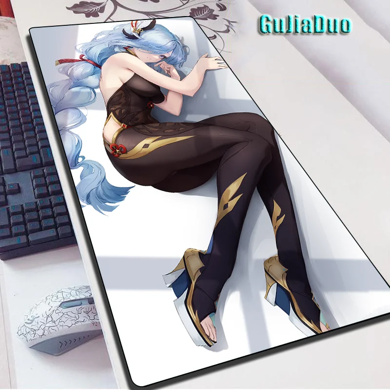 Shenhe Genshin Impact Extra Large Anime Mouse Pad 80x40 Laptop Play Mat Gaming Hoom Accessories Kawaii Mange Mousepad Table pad