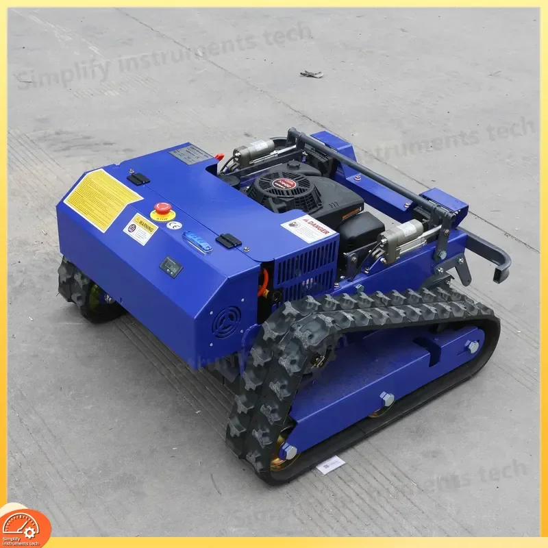 Remote Control Lawn Mower Self Propelled Rubber Crawler 4 Stroke Grass Cutter Heavy Duty Land Clearing