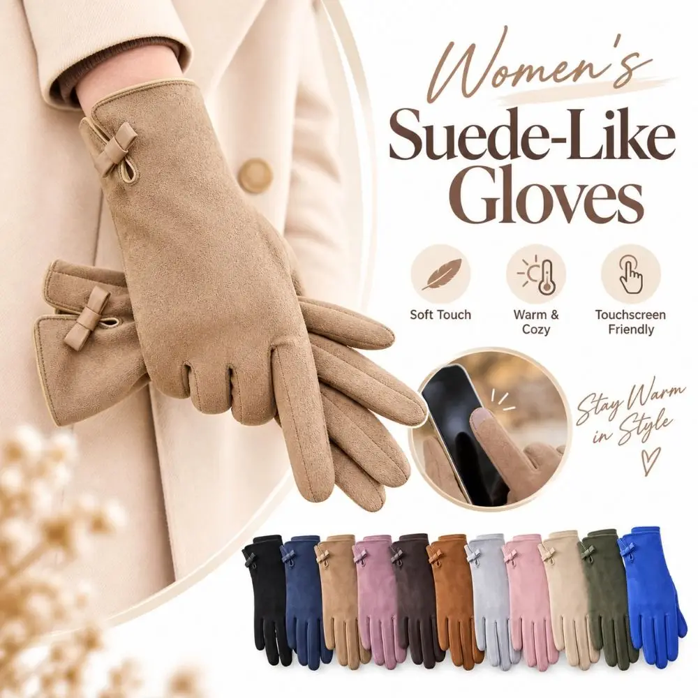 New Suede-Like Winter Gloves Warm Wind Resistant Riding Gloves Windproof Touchscreen Touchscreen Gloves Outdoor