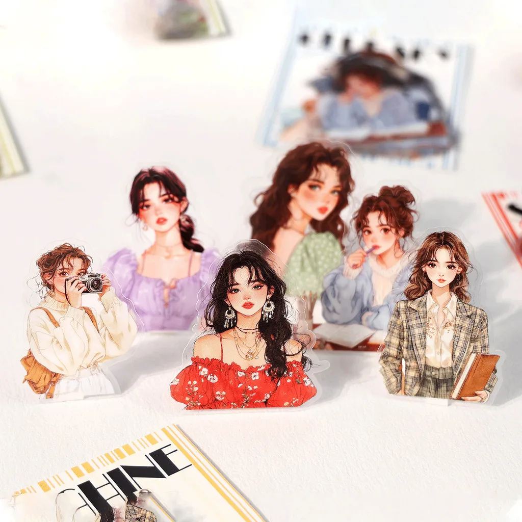 

40Pcs Gugu Forest Rainbow Girl Stickers - Aesthetic Colorful Decor for Collage & Crafts RecordingYourLife Store