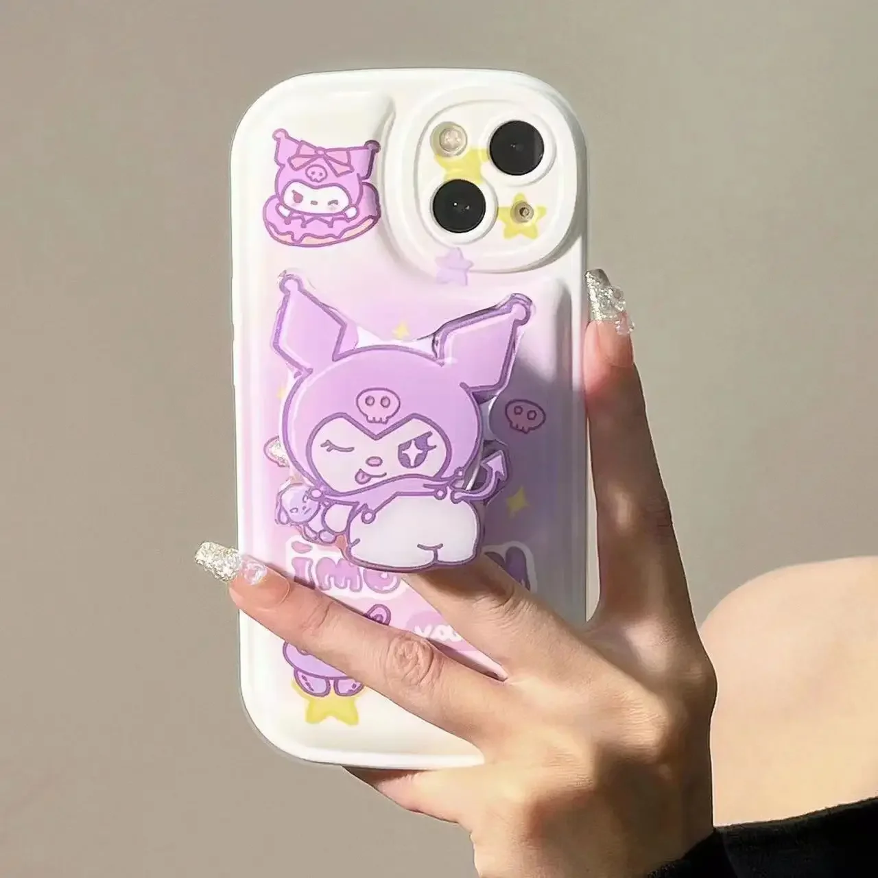 Sanrio Mymelody Kuromi Cinnamoroll Universal New Cartoon Stand Phone Holder Mobile Phone Stand Socket Mobile Phone Accessories