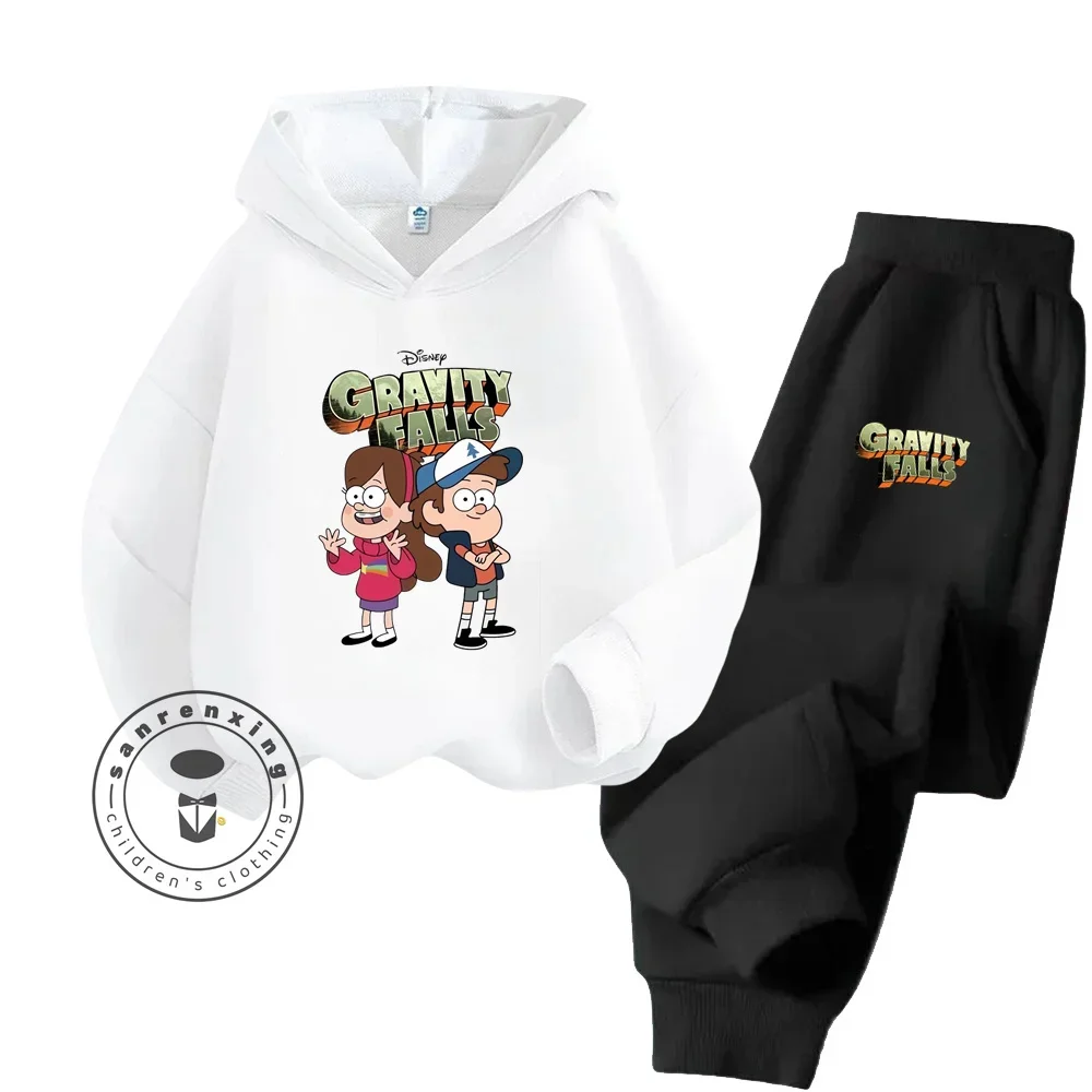 Disney Gravity Falls Fashion hoodie + Pants Tracksuit Boys Girls Casual Elastic Tracksuit Kids clothing set Kids Fall Spring