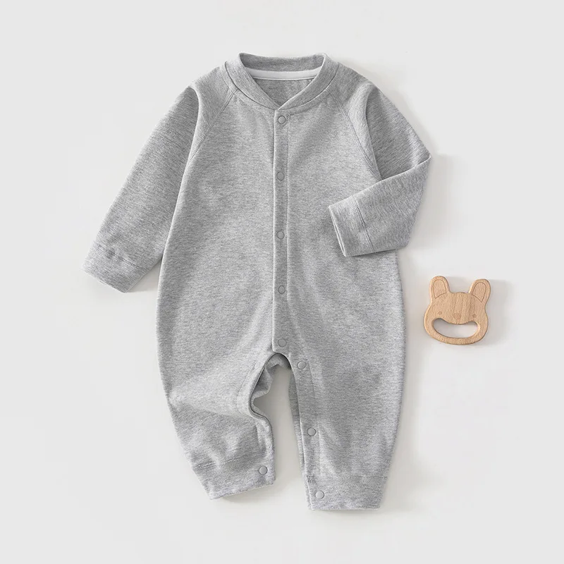 Somenie Spring Fall Baby Romper A-Grade Pure Cotton Seamless Stitch Infant Pajamas Home Wear for Boys Girls