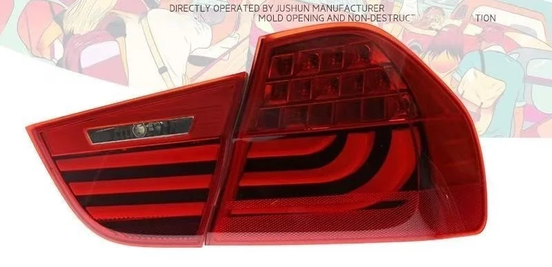 Pair Taillight assembly For 2009-12 BMW 3 Series E90 318i 320 325 LED Modify the brake lights, reverse the lights，turn signal