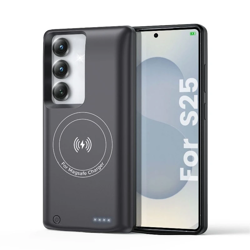 10000mAh For Samsung S25\S25ultra\S25plus Back Clip Battery Wireless Power Bank Phone Case