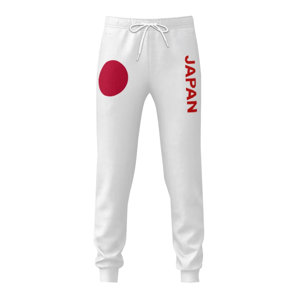 Mens Sweatpants Japan Flag Pants with Pockets Joggers Soccer Football Multifunction Sports Sweat With Drawstring