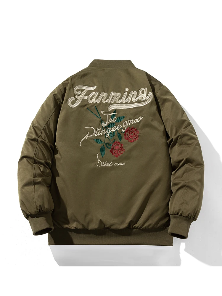 

Модное хлопковое пальто-пилот Thiened, бейсбольное пальто в стиле ретро с вышивкой, мужское осенне-зимнее теплое свободное пальто, модное