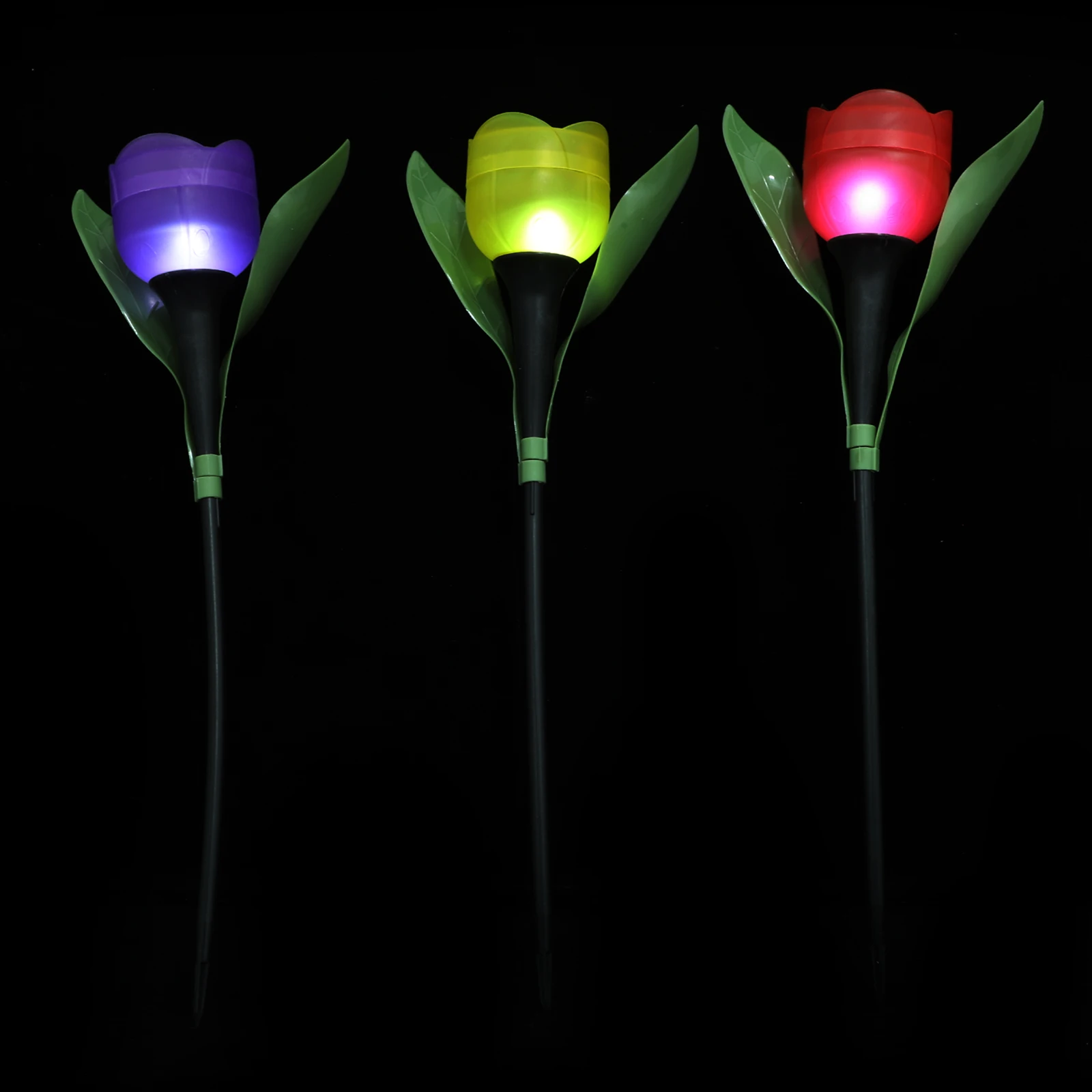 

3Pcs Solar Tulip Garden Lights Outdoor Landscape Waterproof Durable High Conversion Energy Saving for Paths Borders Driveways