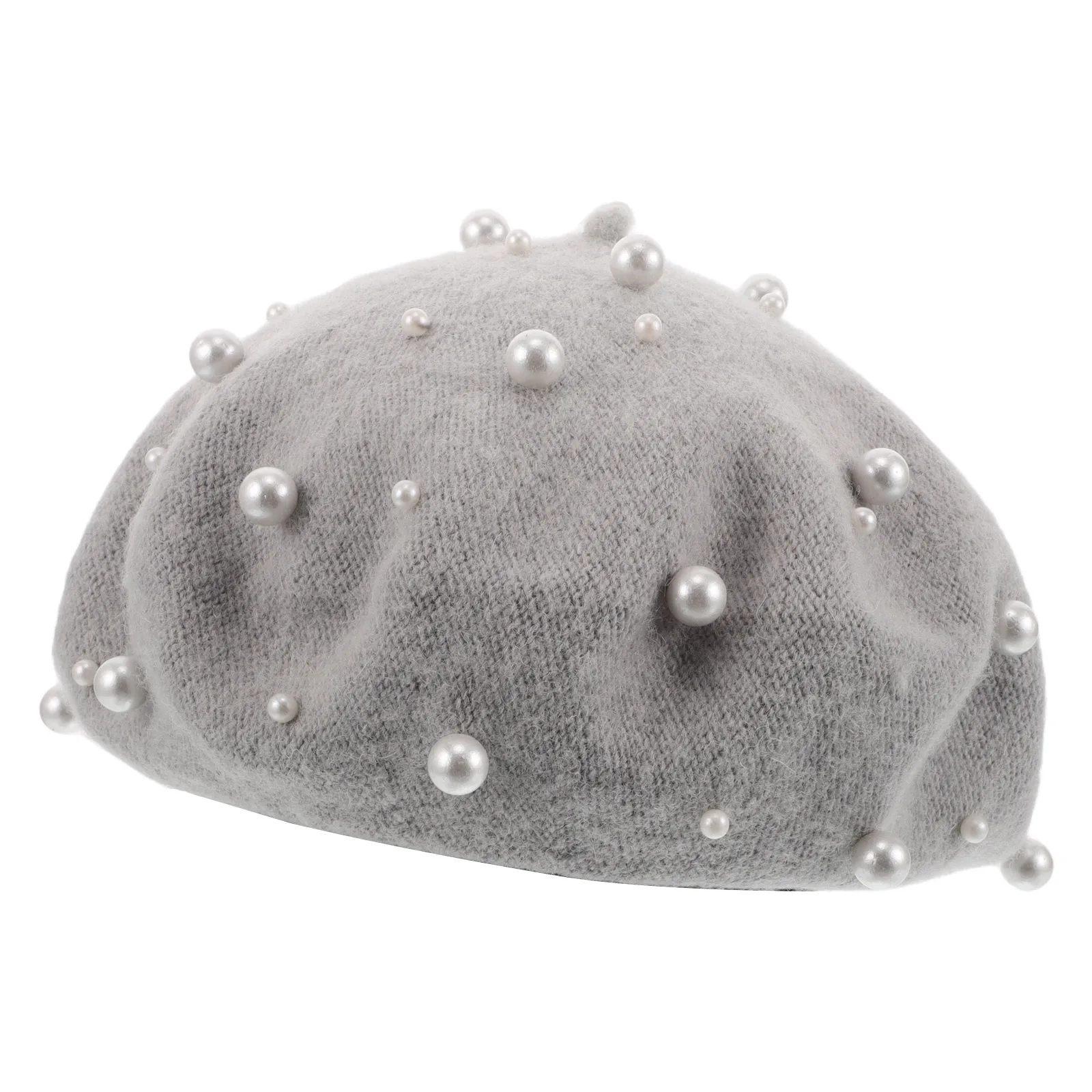 

Pearl Beret for Women Vintage Wool Tartan Bowknot Warm Winter Hat French Style Daily Headwear Cozy Elegance