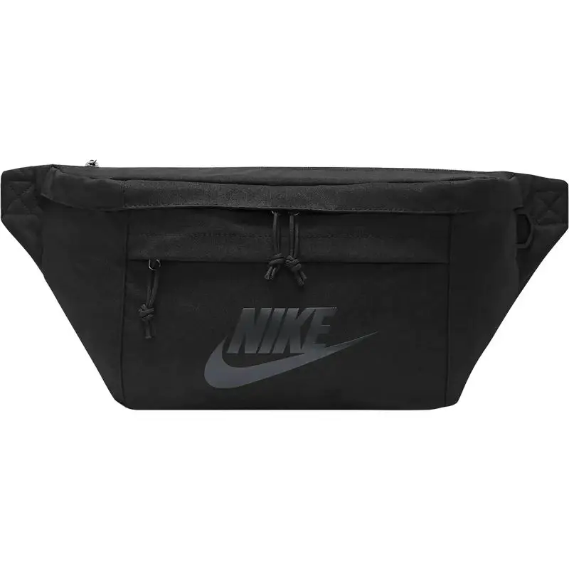 Nike Big Logo Classic Zippered Polyester Fiber Messenger Bag Shoulder Bag Crossbody Bag Regular Pure Black BA5751-072