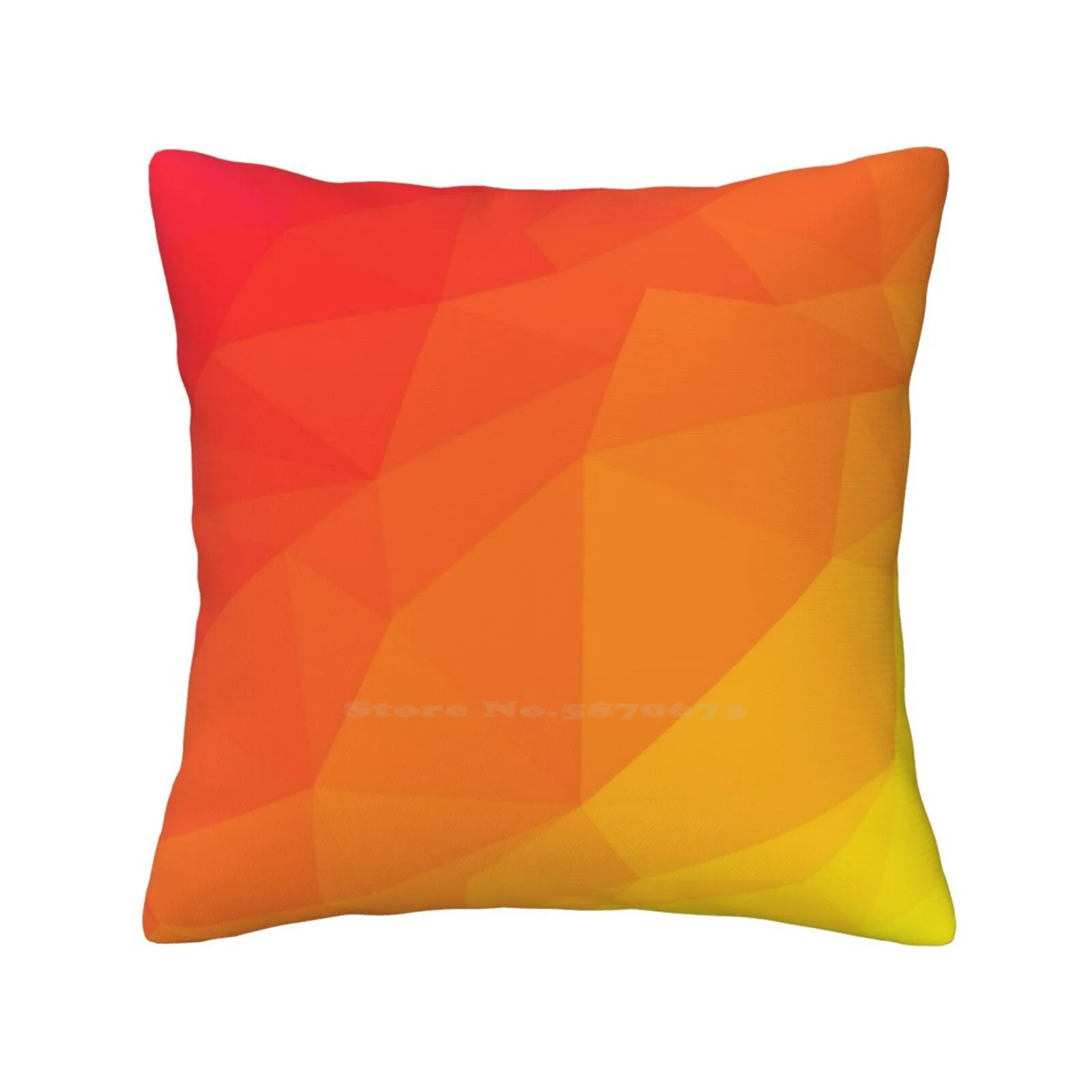 Low Ploy Pink Red Orange Yellow Pillows Case Bedroom Home Decoration Red Orange Yellow Low Poly Geometric Pattern 3d White Pink