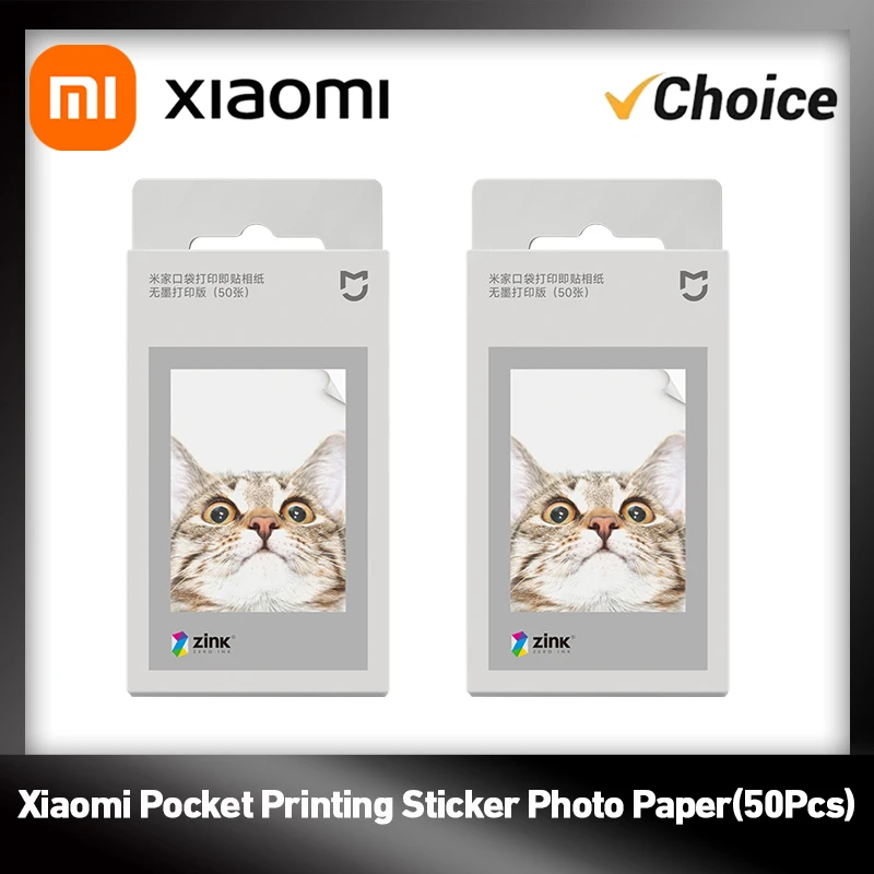 Xiaomi Mi Pocket Print Sticker Paper 3-inch Inkless Self-Adhesive Photo Paper 50 Sheets for Mijia 1S & Mijia Pocket Printer