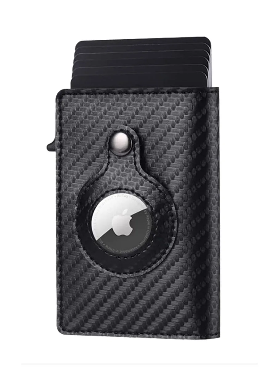 Gebwolf For Apple Airtag Wallet Men Carbon Fiber ID Credit Card Holder Rfid Slim Cardholder