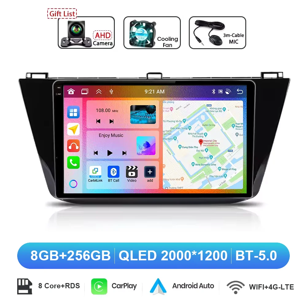 Android 15 Carplay Auto Radio Voor Volkswagen Tiguan 2 Mk 2016 2017 2018 2019 Multimedia Video Player Navigatie GPS stereo