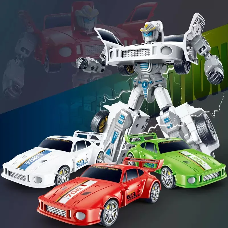 The Transforming Future Mecha Inertial Police Car Model Is Suitable for Children to Use Their Imagination. High Quality Plastic