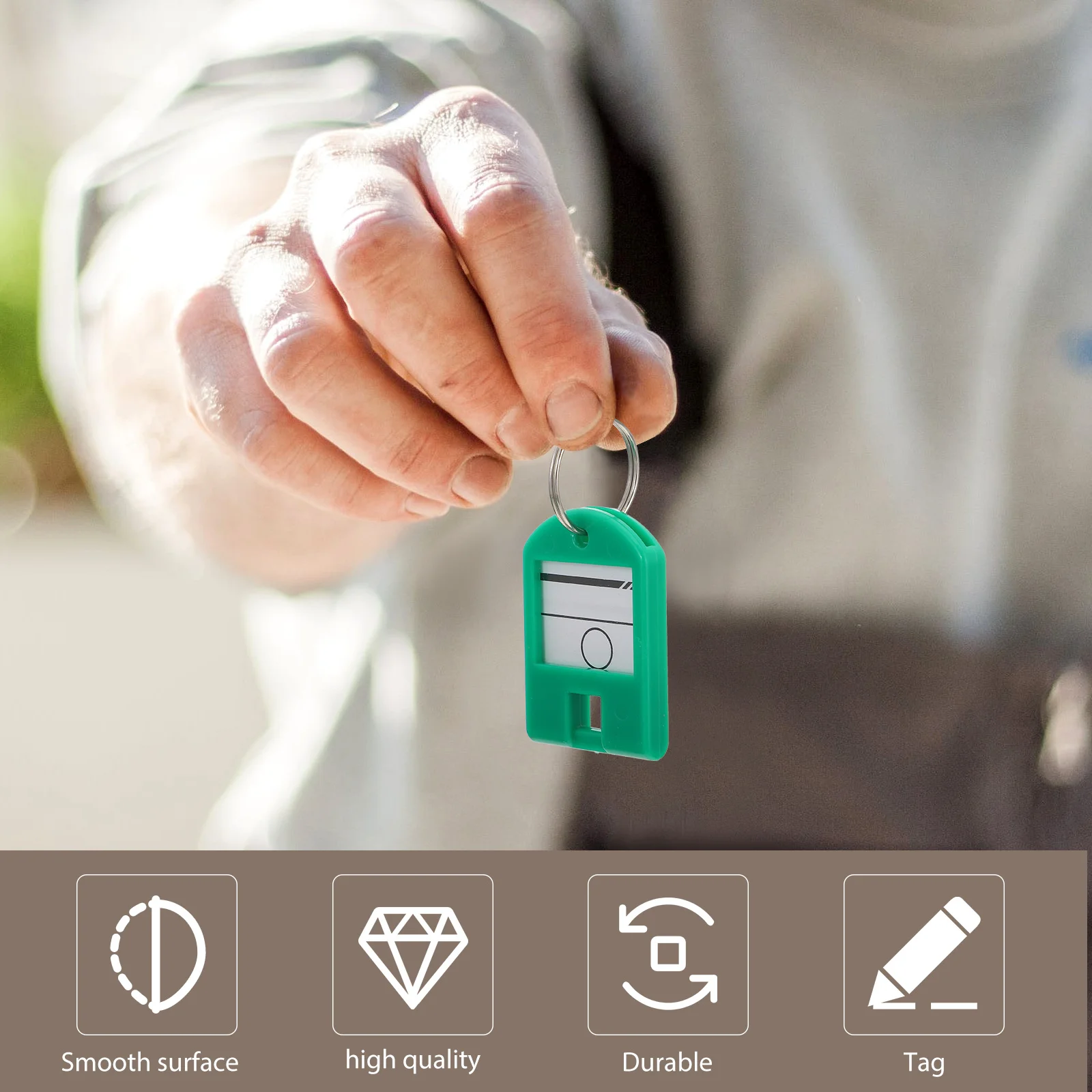 50 قطعة علامات سلسلة المفاتيح المميزة مع حلقة مقسمة تسميات الهوية القابلة لإعادة الاستخدام للفنادق حقائب الأمتعة العلامات الرئيسية علامة الأمتعة معرف التسمية #5