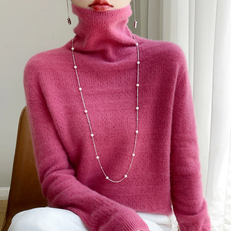 Autumn Winter Turtleneck Sweaters for Women All Match Loose Long Sleeve Sweater Woman 2026 Solid Color Warm Jumpers Ladies
