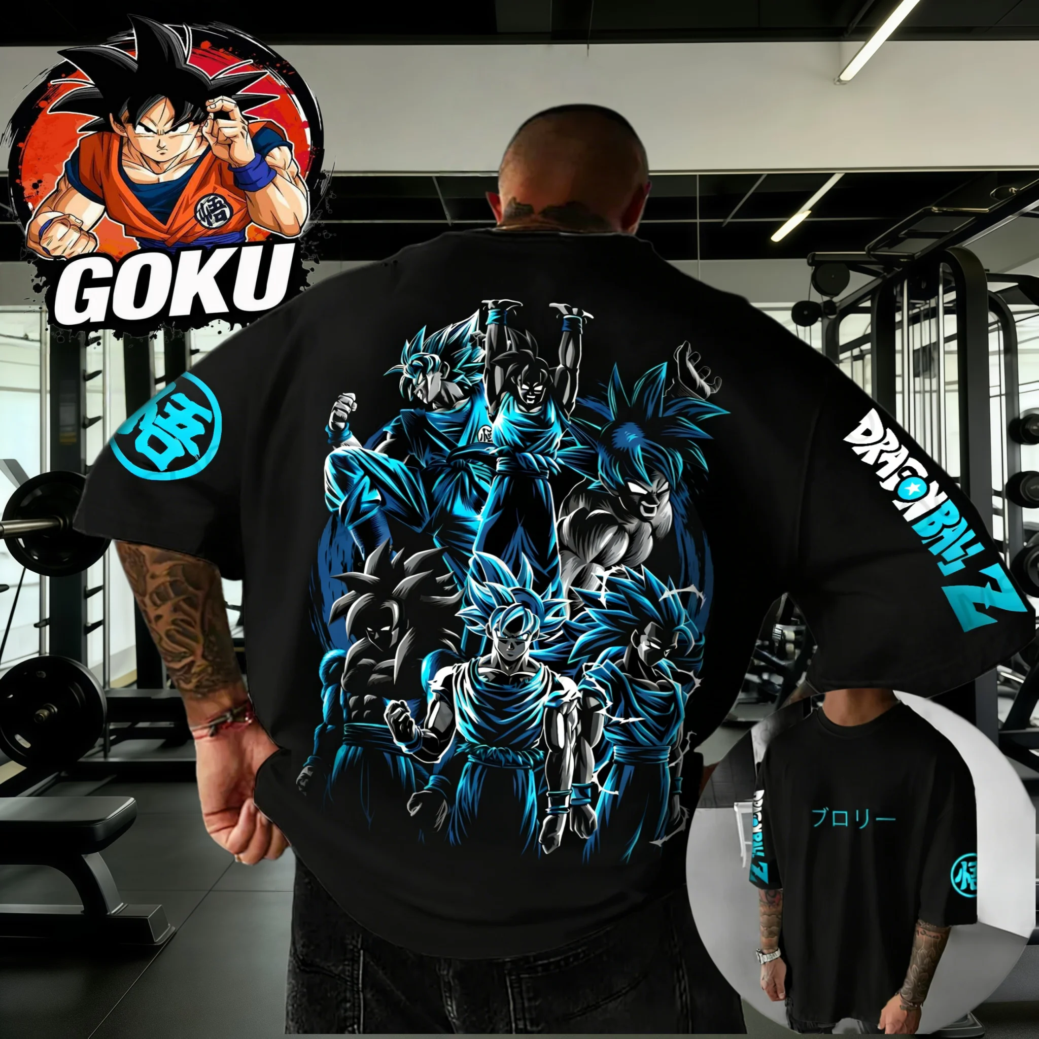 2026 Summer Dragon Ball Gym T-shirt 100% Cotton Goku All Forms Print Oversized Fitness Streetwear for Men Women Adults & Kids