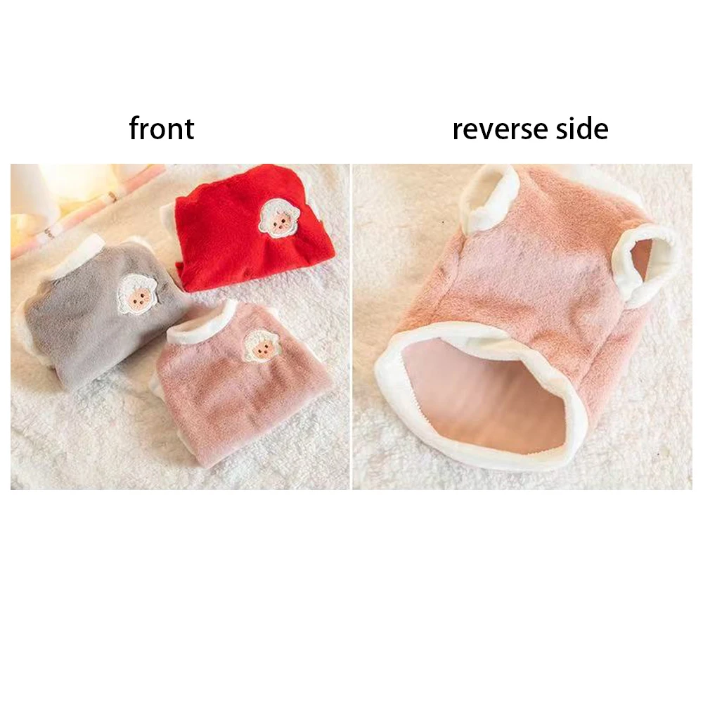 Autumn Winter Pet Clothes Prevent Hair Loss Dog Cat Clothes Warm Cute Thicken Vest Embroidery Rabbit Velvet Pet Clothes view 6