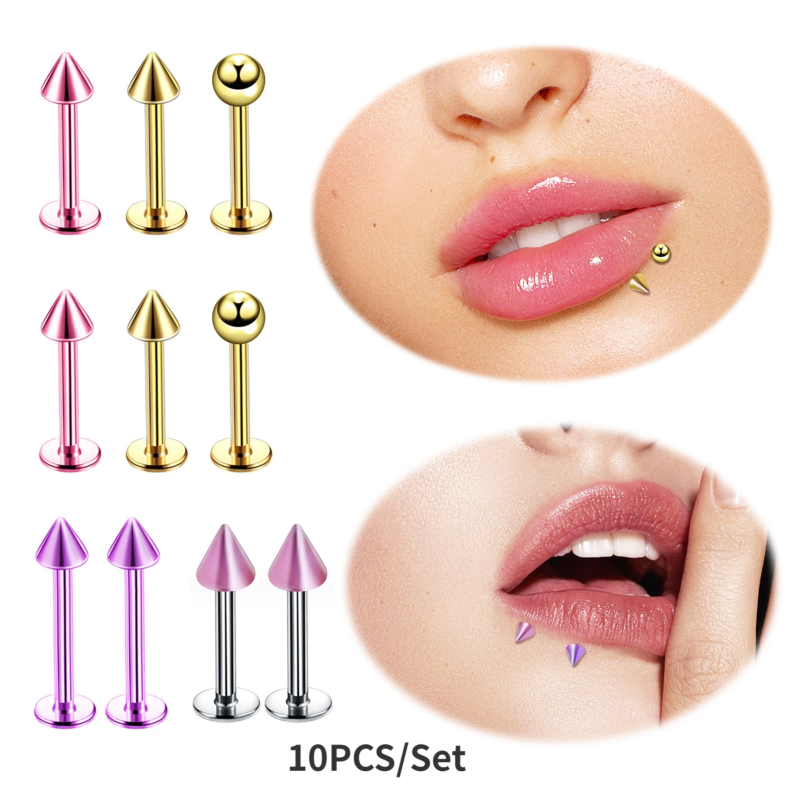 10 шт./набор, серьги-гвоздики