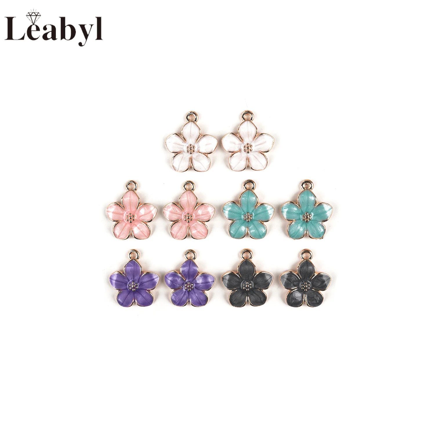 

5 Color Enamel Daisy Flower Bead Pendant fit Bracelet Keychain Necklace Making DIY Jewelry Accesories 10 Pcs Random Mix